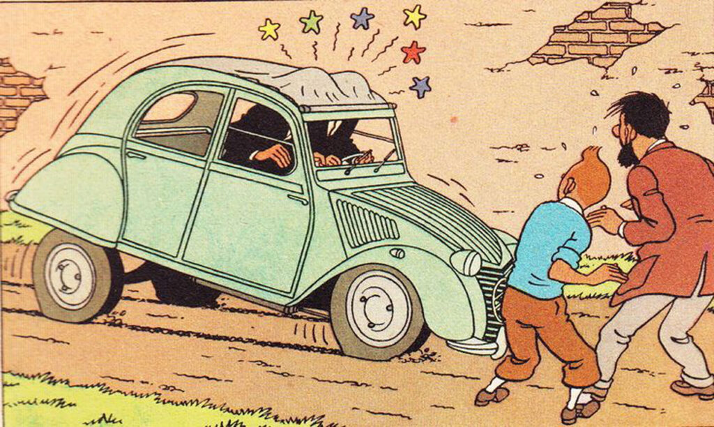 El Citroën 2cv en ‘El asunto Tornasol’ de Tintin.
